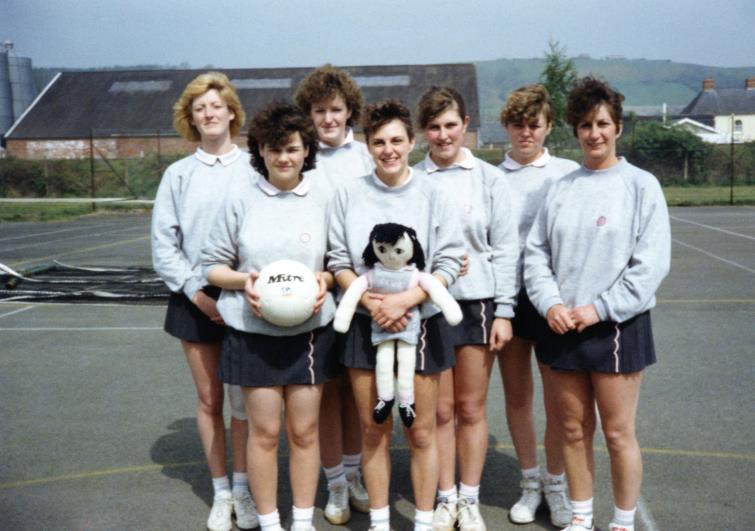 Fay with her old netball team mates